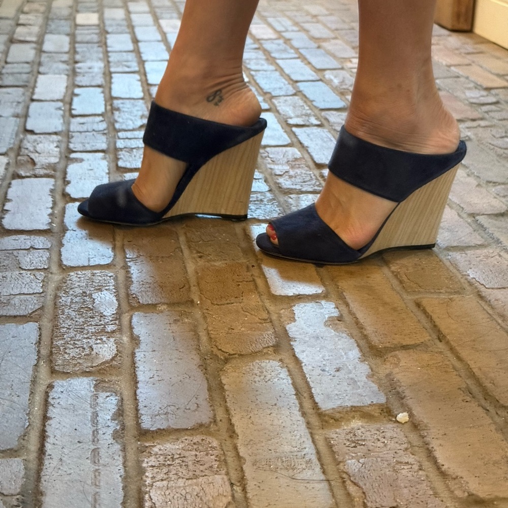Prada Navy suede Wedge - Picture 5 of 5